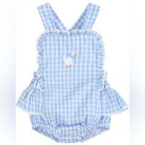 Blue Gingham Kids One Piece